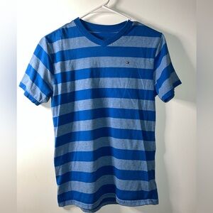 Tommy Hilfiger Blue Striped Short Sleeve Tee Youth Boys’ Size Large